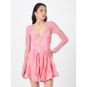 NEW Bardot Women's XL‎ Ellie Pink Lace Corset Dress Knee Length Formal Cocktail